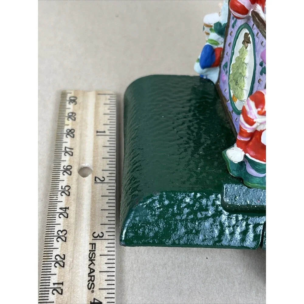 Vintage‎ Giny Inc Cast Iron Santa In A Box Adjustable Christmas Stocking Holder